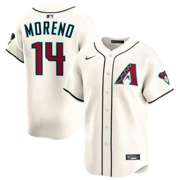 Mens Arizona Diamondbacks #14 Gabriel Moreno Nike Home Cream Limited Jersey