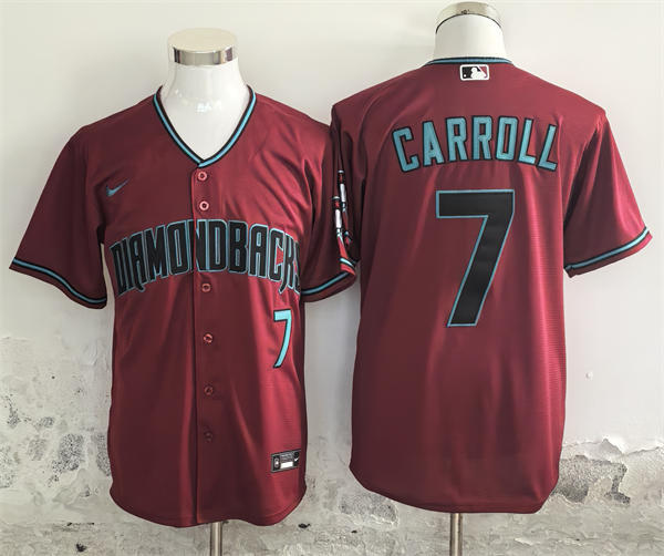 Mens Arizona Diamondbacks #7 Corbin Carroll Nike Crimson Alternate Limited Jersey