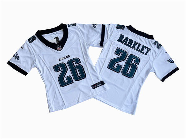 Women's Philadelphia Eagles #26 Saquon Barkley Nike White Vapor Limited Player Jersey