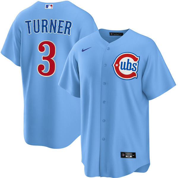 Mens Chicago Cubs #3 Justin Turner Nike Blue Alternate Limited Jersey
