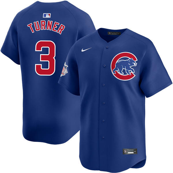 Mens Chicago Cubs #3 Justin Turner Nike Royal Alternate Limited Player Jersey