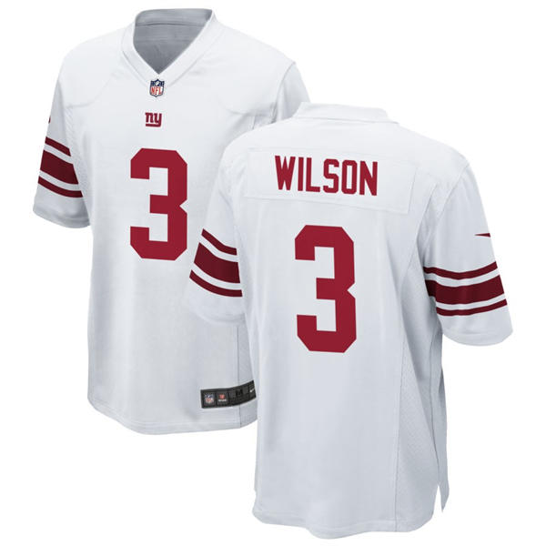 Men's New York Giants #3 Russell Wilson Nike White Vapor Untouchable Limited Jersey