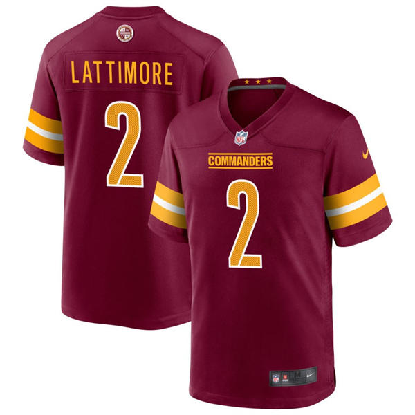 Mens Washington Commanders #2 Marshon Lattimore Nike Burgundy Team Color Vapor Limited Jersey