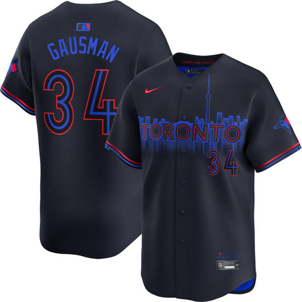 Mens Toronto Blue Jays #34 Kevin Gausman Nike Black City Connect Limited Player Jersey