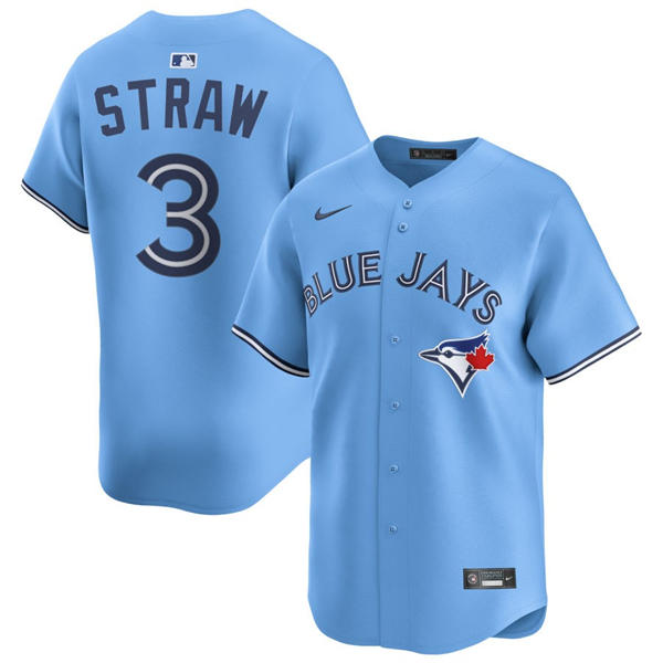 Mens Toronto Blue Jays #3 Myles Straw Nike Powder Blue Alternate Limited Player Jersey