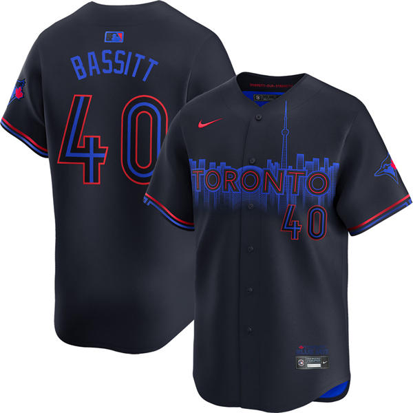 Mens Toronto Blue Jays #40 Chris Bassitt Nike Black City Connect Limited Player Jersey