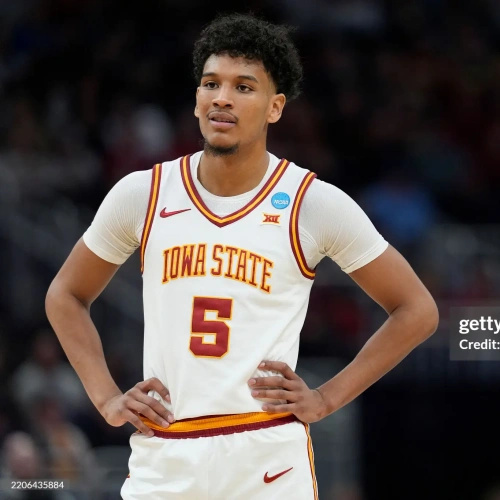 Mens Youth Iowa State Cyclones #5 Curtis Jones 2025 White Basketball Jersey