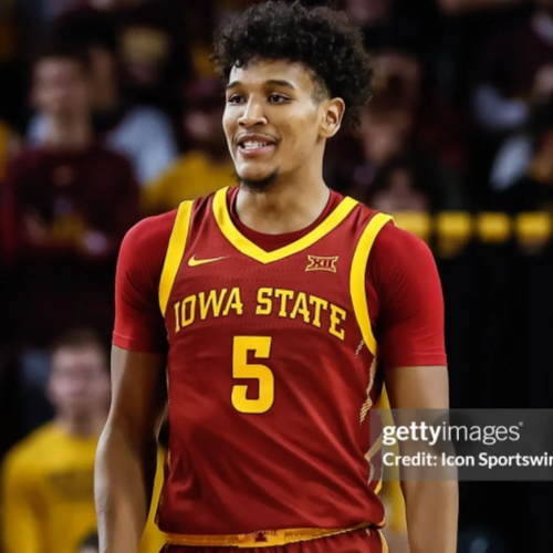 Mens Youth Iowa State Cyclones #5 Curtis Jones 2024 Cardinal Basketball Jersey