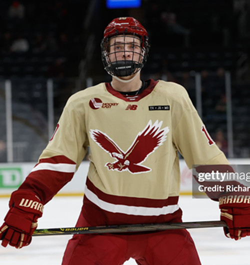 Mens Youth Boston College Eagles #10 James Hagens 2025 Cream College Hockey Game Jersey