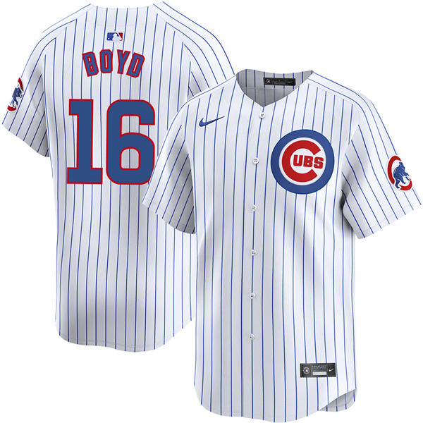 Mens Chicago Cubs #16 Matthew Boyd  White Pinstripe Home Limited Player Jersey