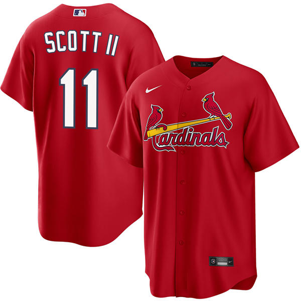 Men's St. Louis Cardinals #11 Victor Scott II Nike Red Alternate Limited Jersey