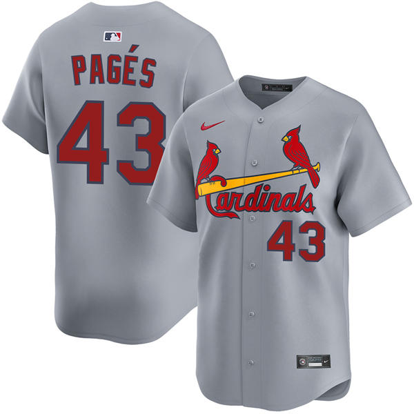 Men's St. Louis Cardinals #43 Pedro Pages Nike Gray Road Limited Player Jersey