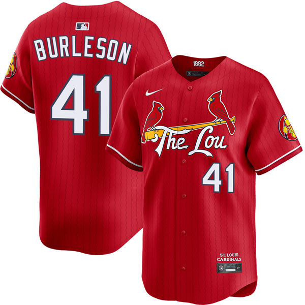 Men's St. Louis Cardinals #41 Alec Burleson Nike Red 2024 City Connect Limited Jersey
