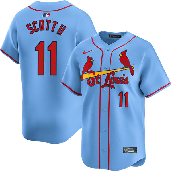 Men's St. Louis Cardinals #11 Victor Scott II Nike Light Blue Alternate Limited Jersey