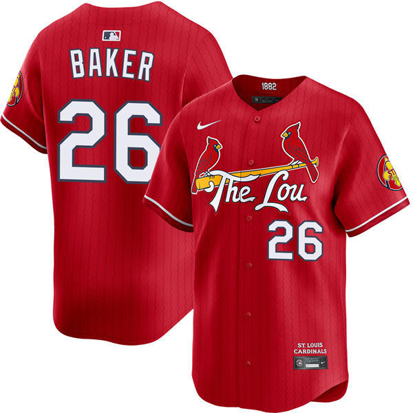 Men's St. Louis Cardinals #26 Luken Baker Nike Red 2024 City Connect Limited Jersey