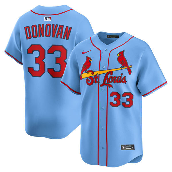Men's St. Louis Cardinals #33 Brendan Donovan Nike Light Blue Alternate Limited Jersey