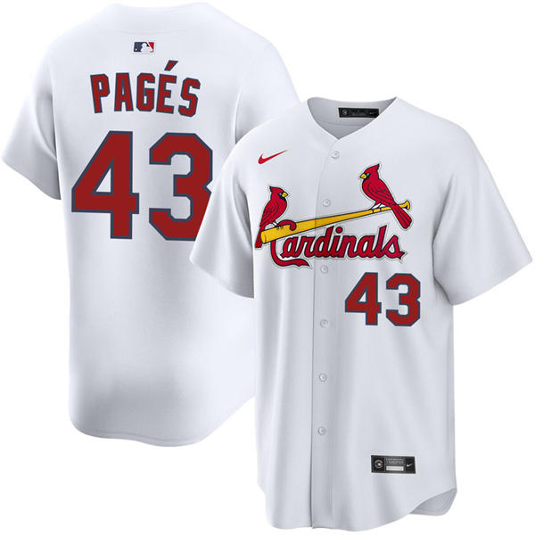 Men's St. Louis Cardinals #43 Pedro Pages Nike White Home Limited Jersey