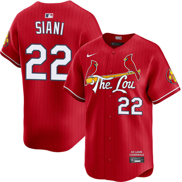Men's St. Louis Cardinals #22 Michael Siani Nike Red 2024 City Connect Limited Jersey