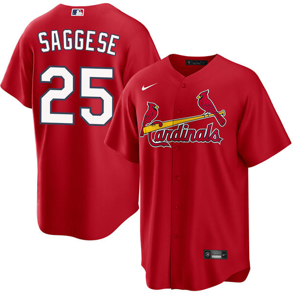 Men's St. Louis Cardinals #25 Thomas Saggese Nike Red Alternate Limited Jersey