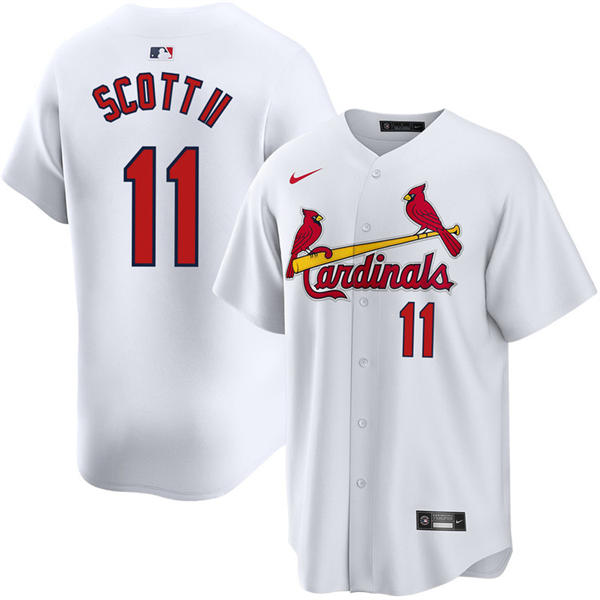Men's St. Louis Cardinals #11 Victor Scott II Nike White Home Limited Jersey