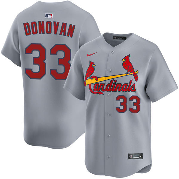 Men's St. Louis Cardinals #33 Brendan Donovan Nike Gray Road Limited Player Jersey