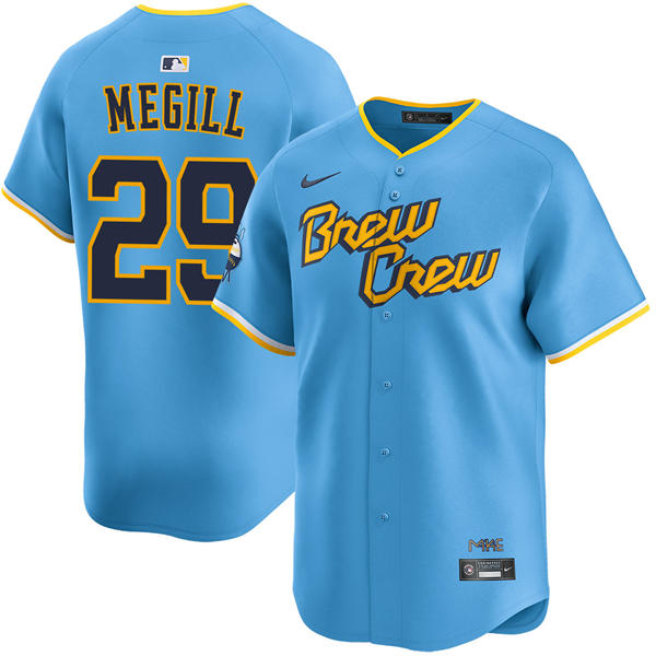 Mens Milwaukee Brewers #29 Trevor Megill Powder Blue City Connect Limited Jersey