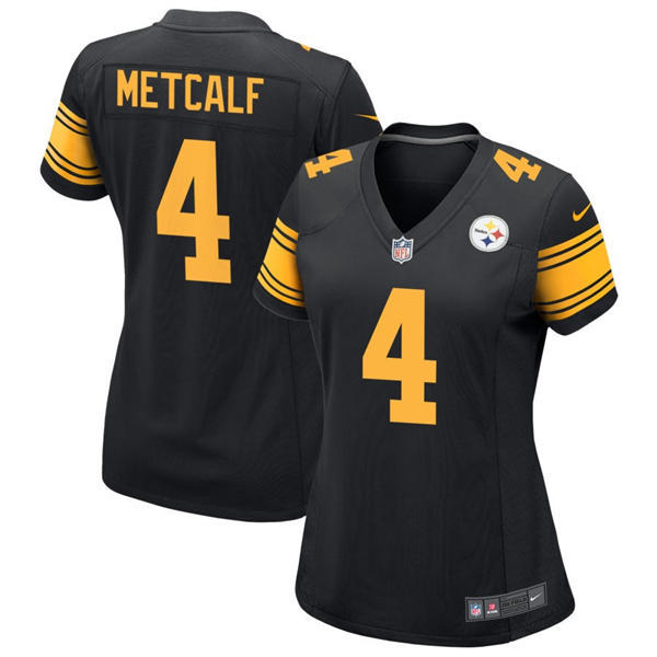 Womens Pittsburgh Steelers #4 DK Metcalf Nike Black Alternate 2 Limited Jersey
