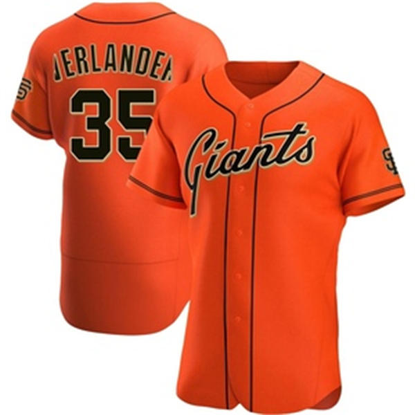 Mens San Francisco Giants #35 Justin Verlander Nike Orange Alternate Elite Player Jersey