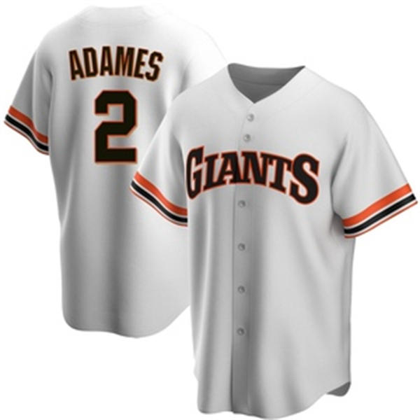 Mens San Francisco Giants #2 Willy Adames Nike White Cooperstown Collection Jersey