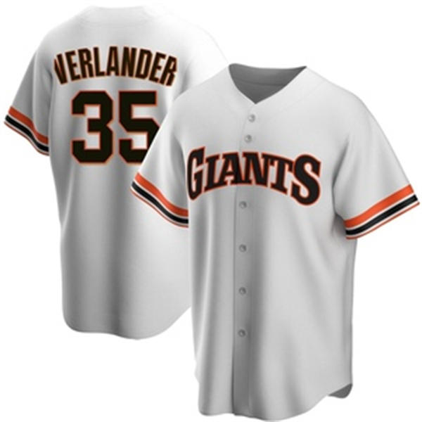 Mens San Francisco Giants #35 Justin Verlander Nike White Cooperstown Collection Jersey