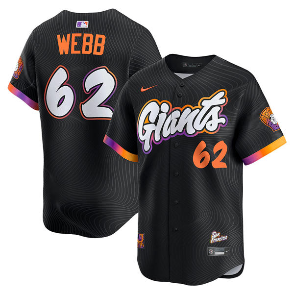 Mens San Francisco Giants #62 Logan Webb Nike Anthracite 2025 City Connect 2.0 Limited Player Jersey