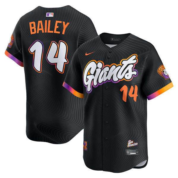Mens San Francisco Giants #14 Patrick Bailey Nike Anthracite 2025 City Connect 2.0 Limited Player Jersey