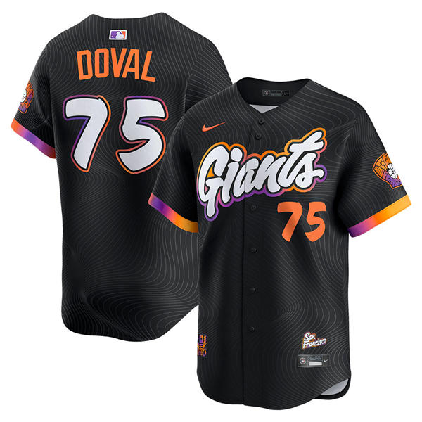 Mens San Francisco Giants #75 Camilo Doval Nike Anthracite 2025 City Connect 2.0 Limited Player Jersey