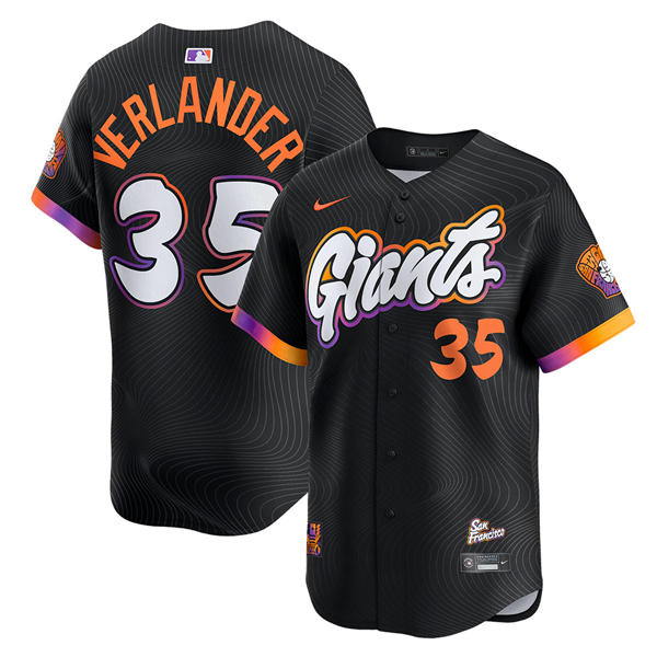 Mens San Francisco Giants #35 Justin Verlander Nike Anthracite 2025 City Connect 2.0 Limited Player Jersey