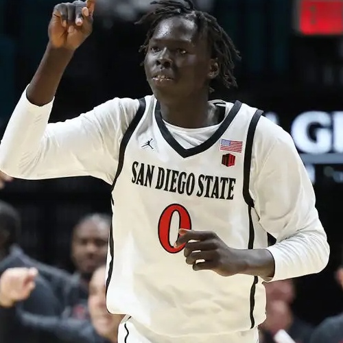 Mens Youth San Diego State Aztecs #0 Magoon Gwath 2024-25 White College Basketball Game Jersey