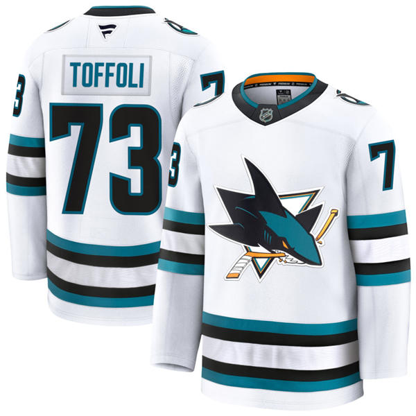 Mens San Jose Sharks #73 Tyler Toffoli Fanatics White Away Premium Jersey