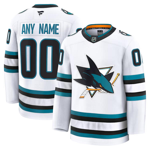 Womens San Jose Sharks Custom Fanatics White Away Premium Jersey