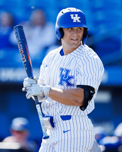 Mens Youth Kentucky Wildcats #12 Cole Hage White Pinstripe College Baseball Game Jersey