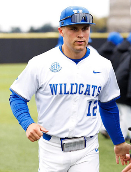 Mens Youth Kentucky Wildcats #12 Cole Hage White Wildcats College Baseball Game Jersey