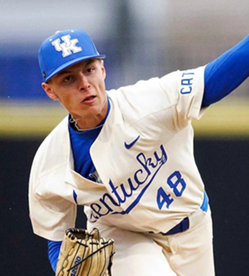 Mens Youth Kentucky Wildcats #48 Ben Cleaver Cream College Baseball Game Jersey