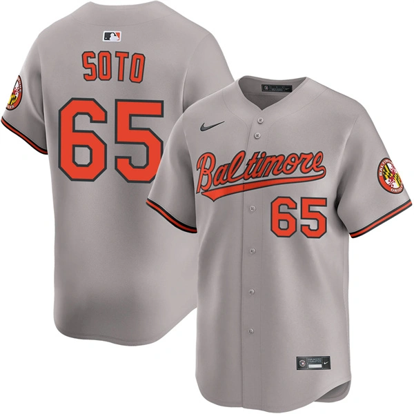 Mens Baltimore Orioles #65 Gregory Soto Nike Road Gray Limited Jersey