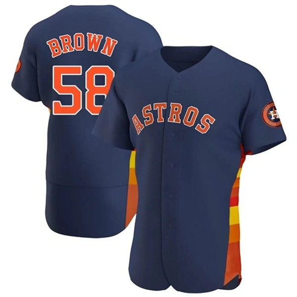 Mens Houston Astros #58 Hunter Brown Nike Navy Alternate Limited Player Jersey