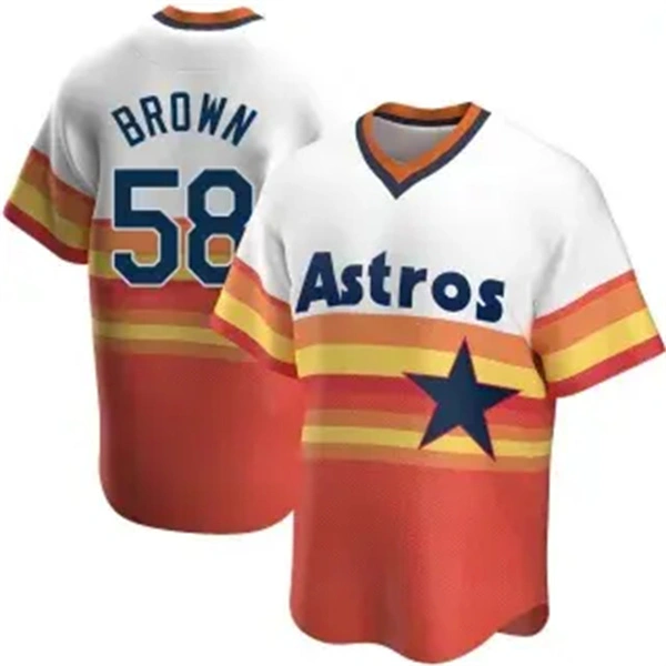 Mens Houston Astros #58 Hunter Brown Nike White Home Cooperstown Collection Player Jersey