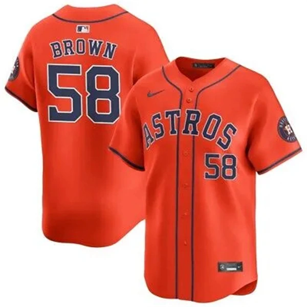 Women's Houston Astros #58 Hunter Brown Nike Orange Alternate Limited Player Jersey