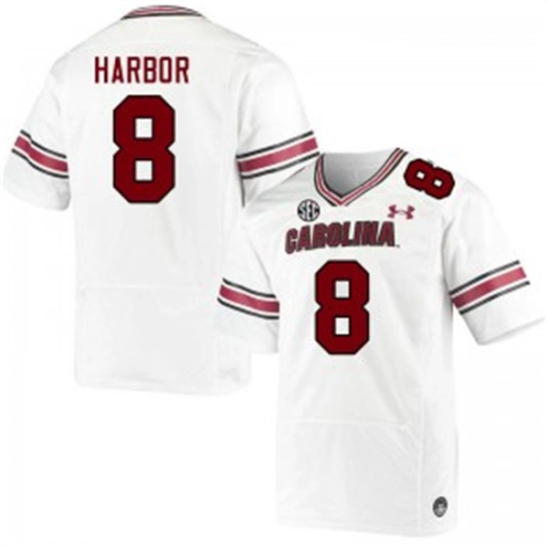 Mens Youth South Carolina Gamecocks #8 Nyck Harbor White Football Game Jersey