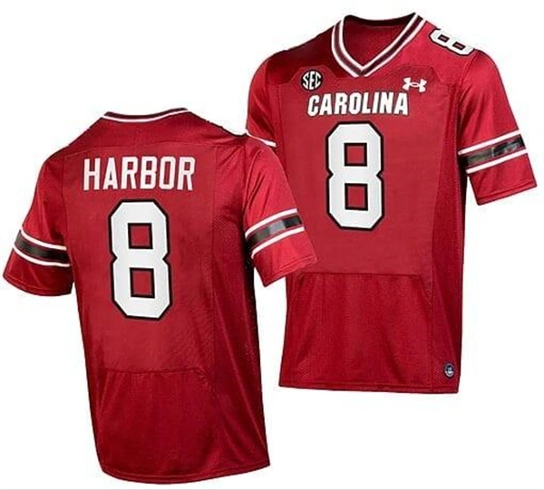Mens Youth South Carolina Gamecocks #8 Nyck Harbor Garnet Football Game Jersey