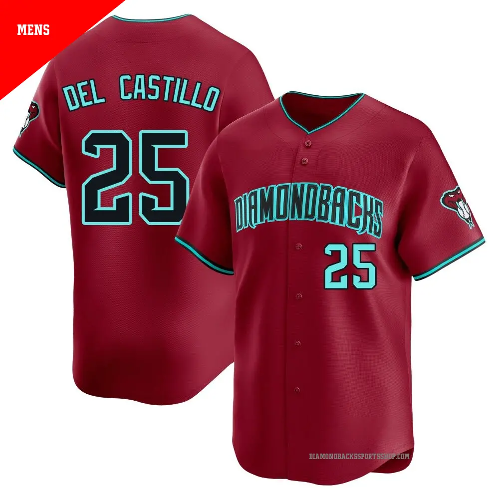Mens Arizona Diamondbacks #25 Adrian Del Castillo Nike Crimson Alternate Limited Jersey
