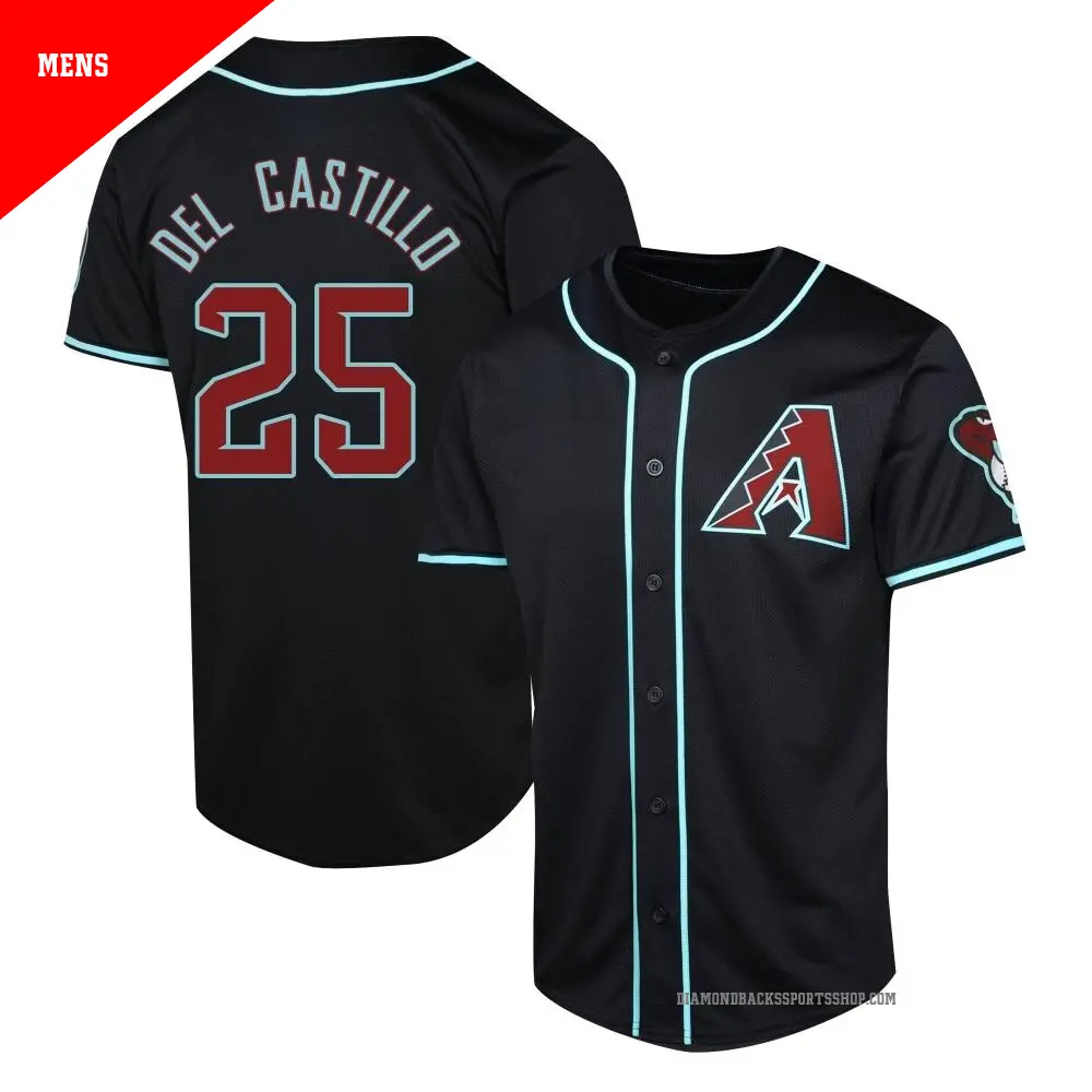 Mens Arizona Diamondbacks #25 Adrian Del Castillo Nike Black Alternate Limited Jersey 