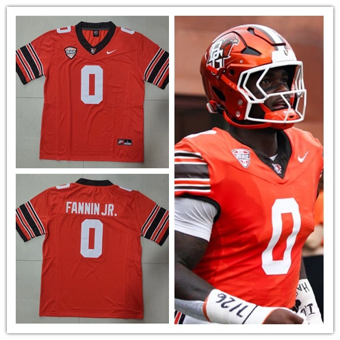 Mens Youth Bowling Green Falcons #0 Harold Fannin Jr. 2024 Orange Football Game Jersey