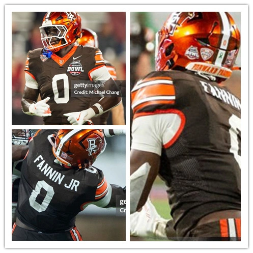 Mens Youth Bowling Green Falcons #0 Harold Fannin Jr. 2024 Brown Football Game Jersey